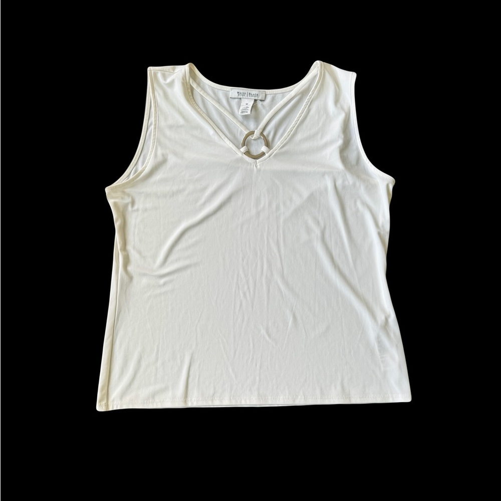White House Black Market‎ Cream/off white Sleeveless Shirt. Medium